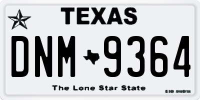 TX license plate DNM9364