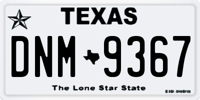 TX license plate DNM9367