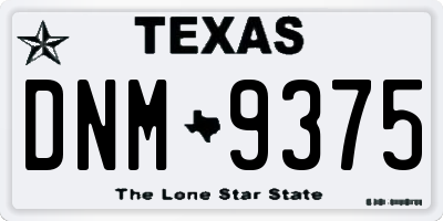 TX license plate DNM9375