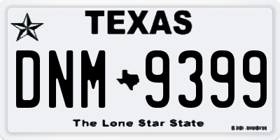 TX license plate DNM9399