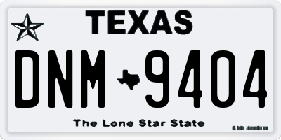 TX license plate DNM9404