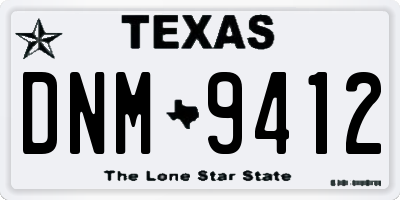 TX license plate DNM9412