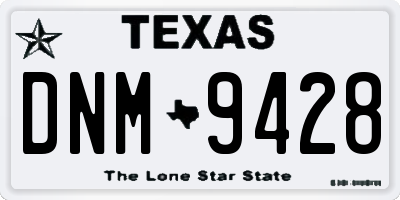 TX license plate DNM9428