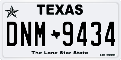 TX license plate DNM9434