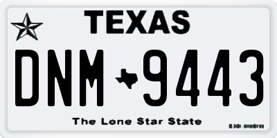 TX license plate DNM9443