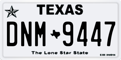 TX license plate DNM9447