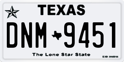 TX license plate DNM9451