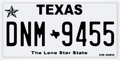 TX license plate DNM9455
