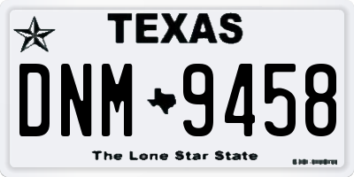 TX license plate DNM9458