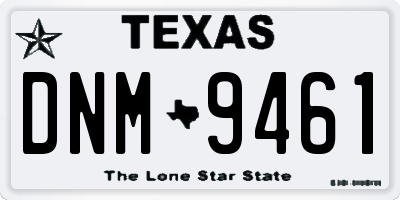 TX license plate DNM9461