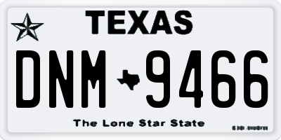 TX license plate DNM9466