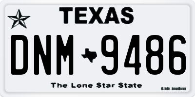 TX license plate DNM9486