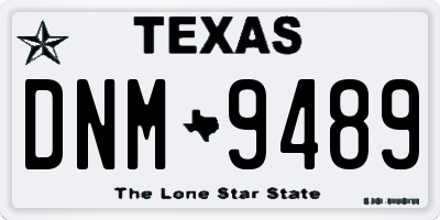 TX license plate DNM9489