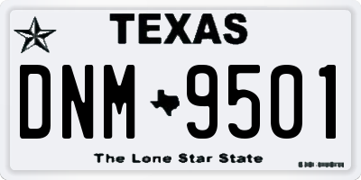 TX license plate DNM9501