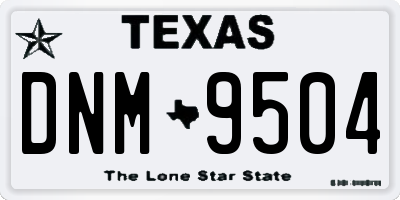 TX license plate DNM9504