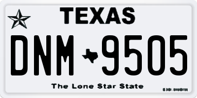 TX license plate DNM9505