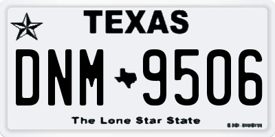 TX license plate DNM9506