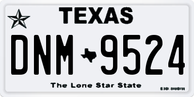 TX license plate DNM9524