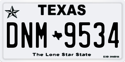TX license plate DNM9534
