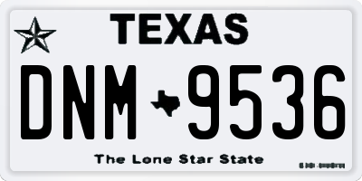TX license plate DNM9536