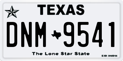TX license plate DNM9541