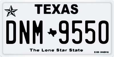 TX license plate DNM9550