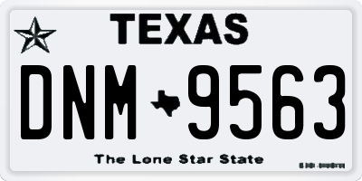 TX license plate DNM9563