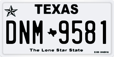 TX license plate DNM9581