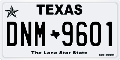 TX license plate DNM9601