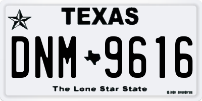 TX license plate DNM9616