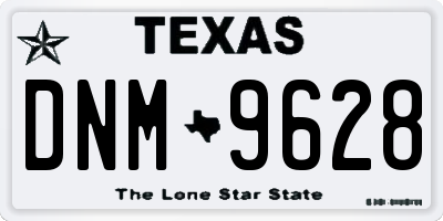TX license plate DNM9628