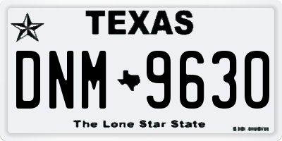 TX license plate DNM9630