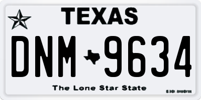 TX license plate DNM9634