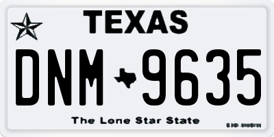 TX license plate DNM9635
