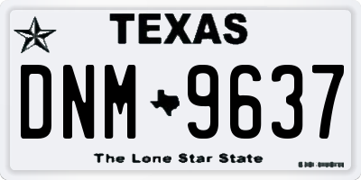TX license plate DNM9637