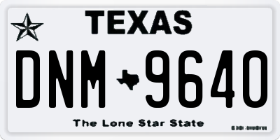 TX license plate DNM9640