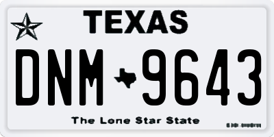 TX license plate DNM9643