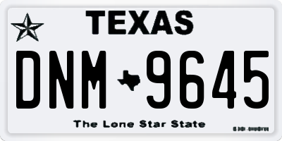 TX license plate DNM9645