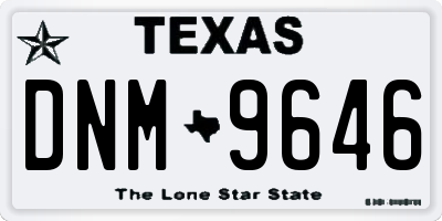 TX license plate DNM9646