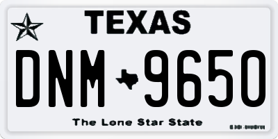 TX license plate DNM9650