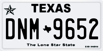 TX license plate DNM9652