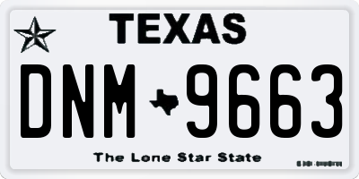 TX license plate DNM9663