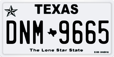 TX license plate DNM9665
