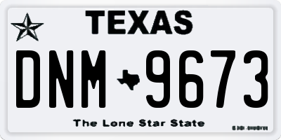 TX license plate DNM9673
