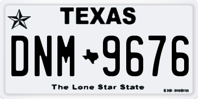 TX license plate DNM9676