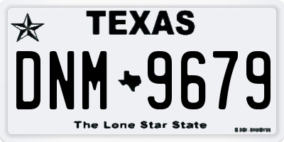 TX license plate DNM9679