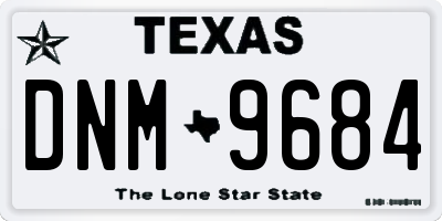 TX license plate DNM9684