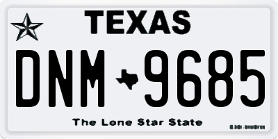TX license plate DNM9685