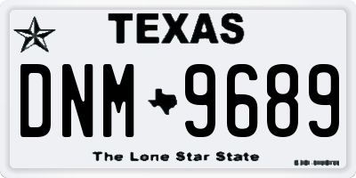 TX license plate DNM9689