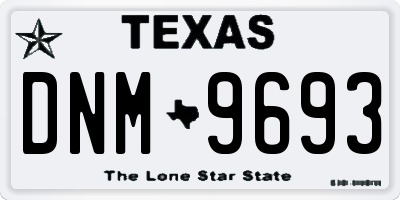 TX license plate DNM9693